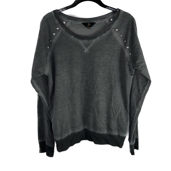 Jack Sweater Lightweight Long Sleeve Studded 80s style Pullover Crewneck Top - Picture 1 of 10